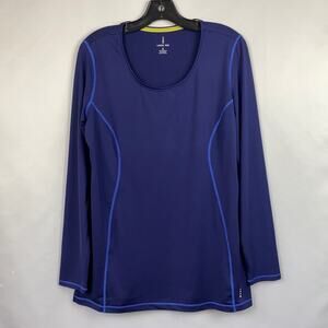 Lands End Women's Active Wear Blue Pullover Top Size Medium  (10-12)